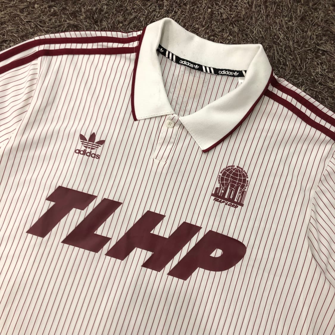 5XL 아디다스X에이셉 퍼그 화이트 버건디 풋볼 저지 반팔 티셔츠 상품이미지2