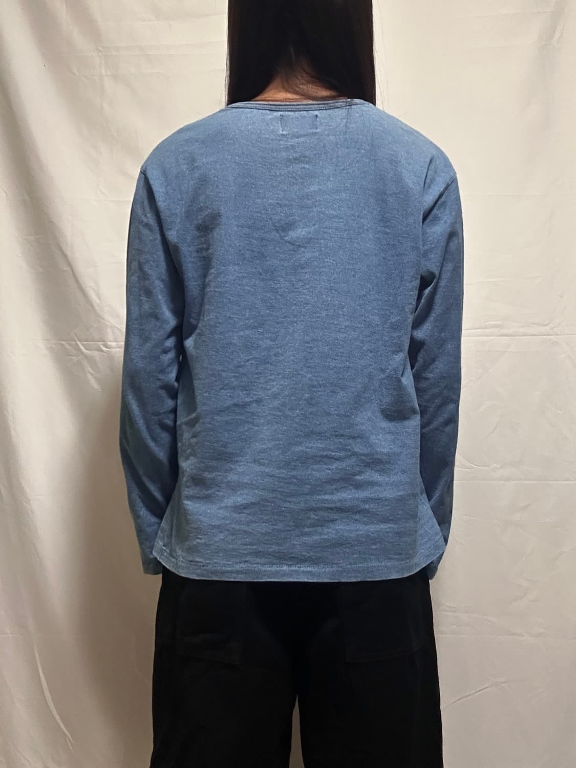 빈티지 패치워크 코튼 긴팔티셔츠 상품이미지4