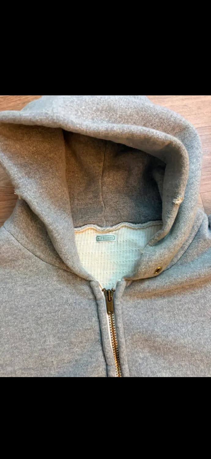 A.presse / 빈티지 집 스웻후디 Ash gray / 2사이즈 상품이미지3