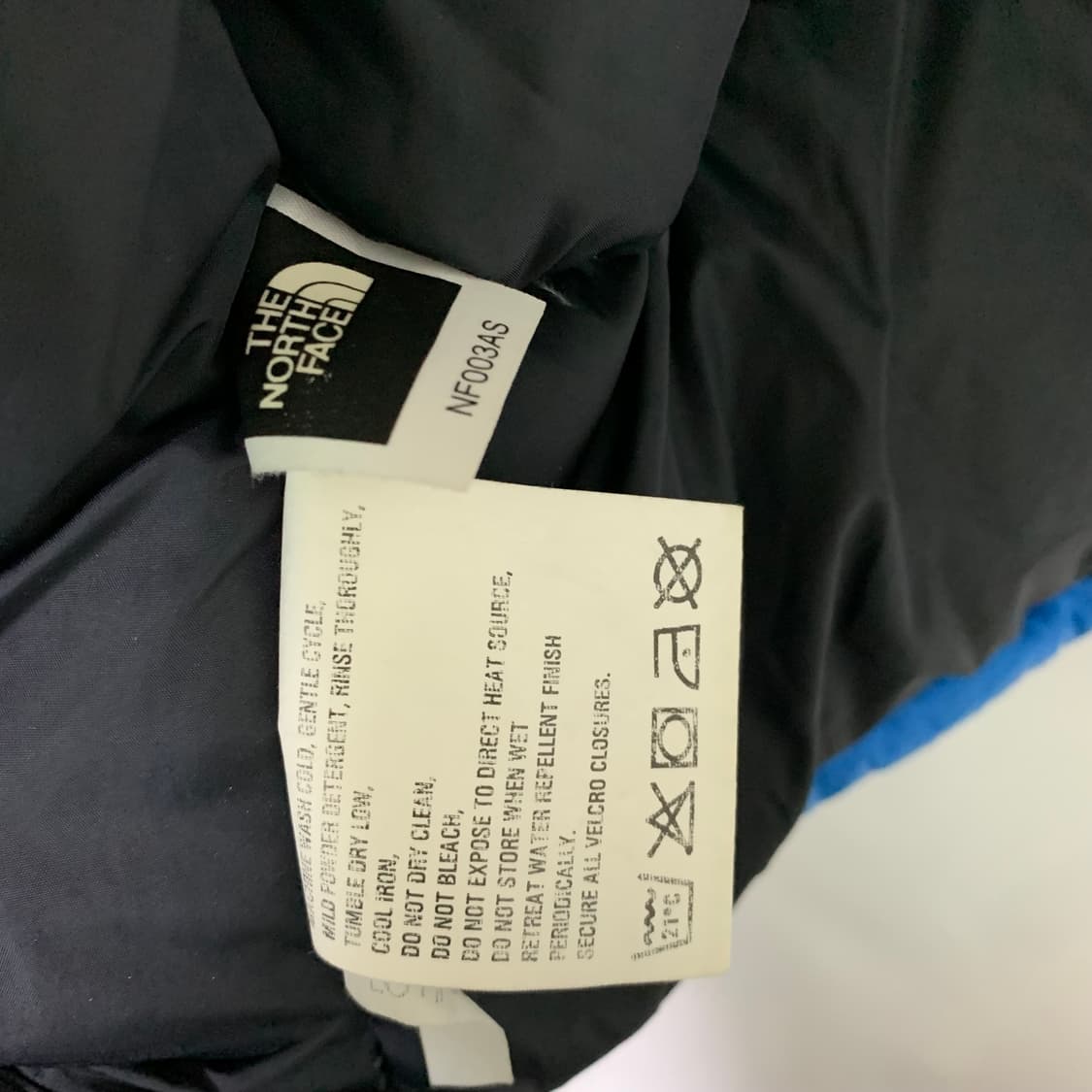 노스페이스 눕시 블루/블랙 패딩 남성 S 정품 빈티지 남녀공용 상품이미지6