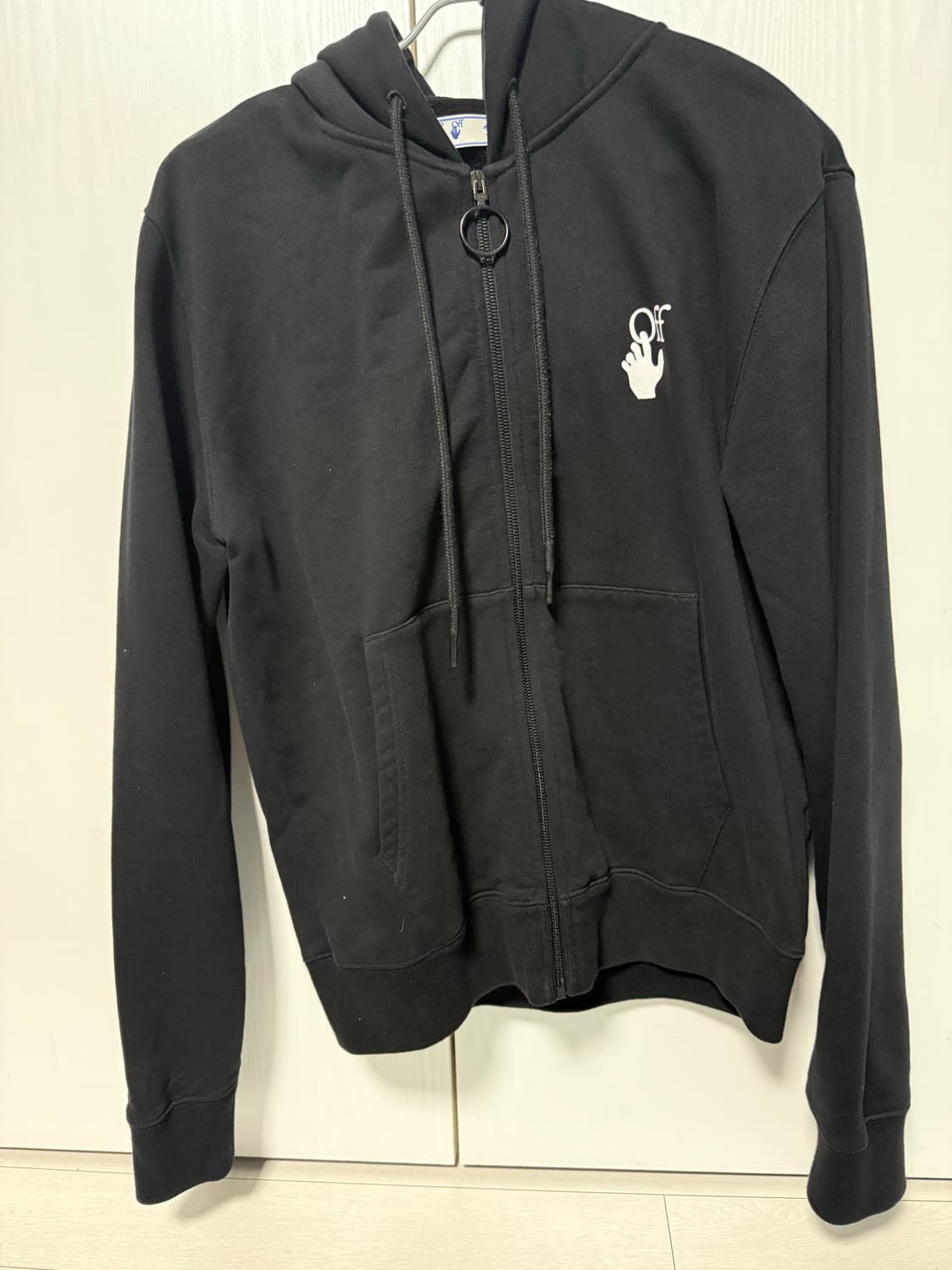 오프화이트 컷히어 후드집업  상품이미지1