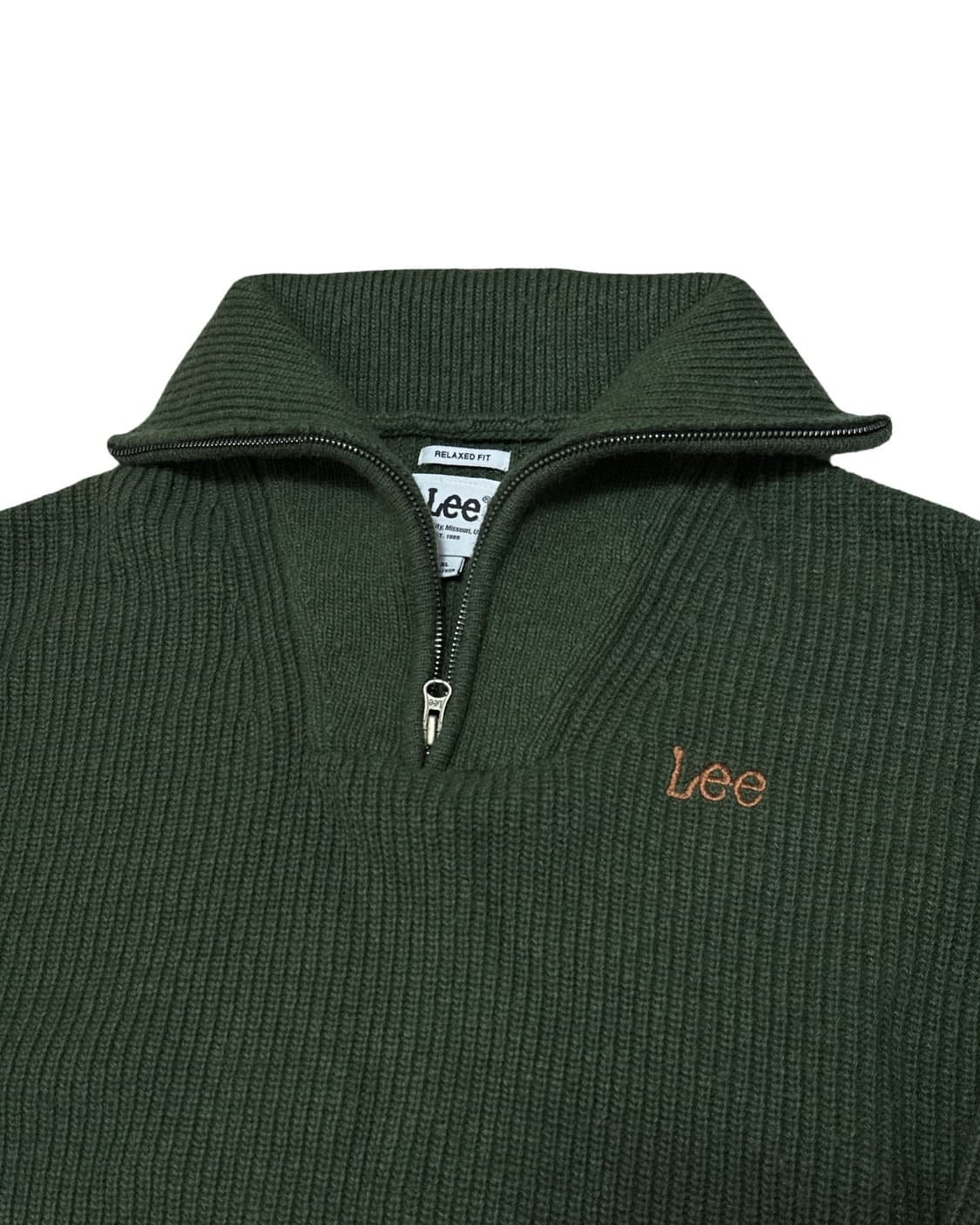 Lee 딥그린 하프집업 니트 스웨터 상품이미지4