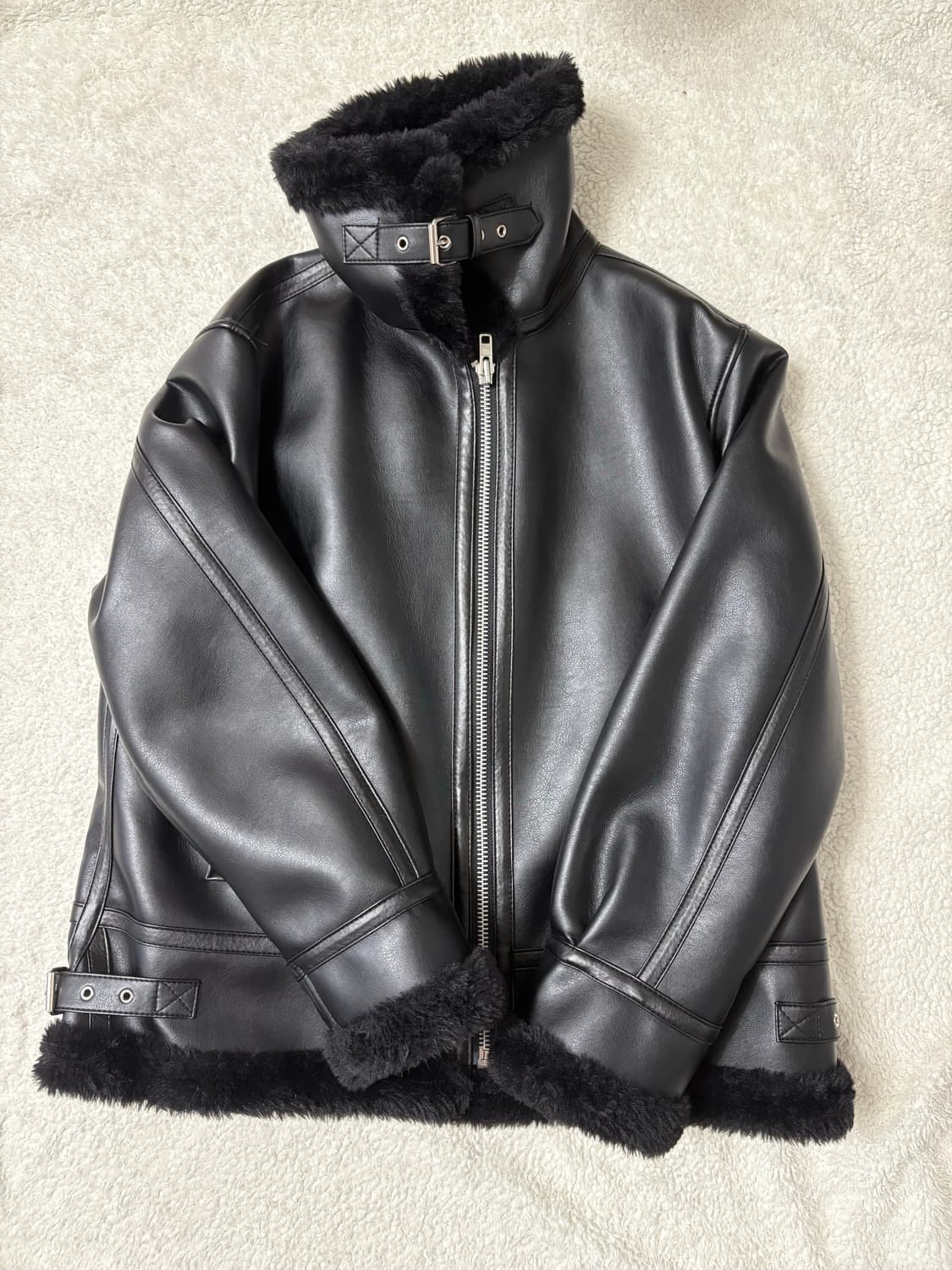 스페로네 sperone 우먼 페이크 B3 오버핏 무스탕 자켓 상품이미지2