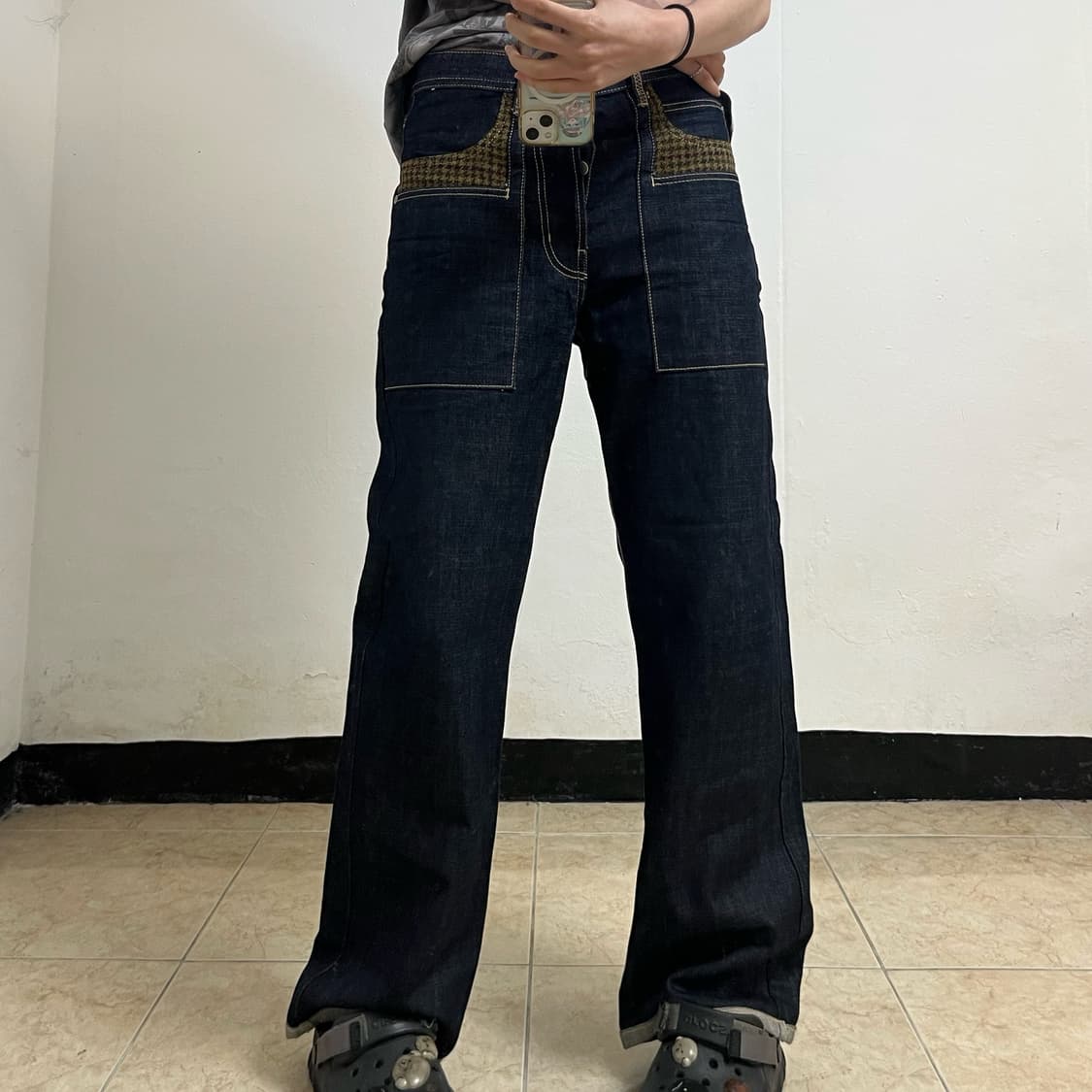 Andersson Bell Moon Wool Patch Jeans 상품이미지1