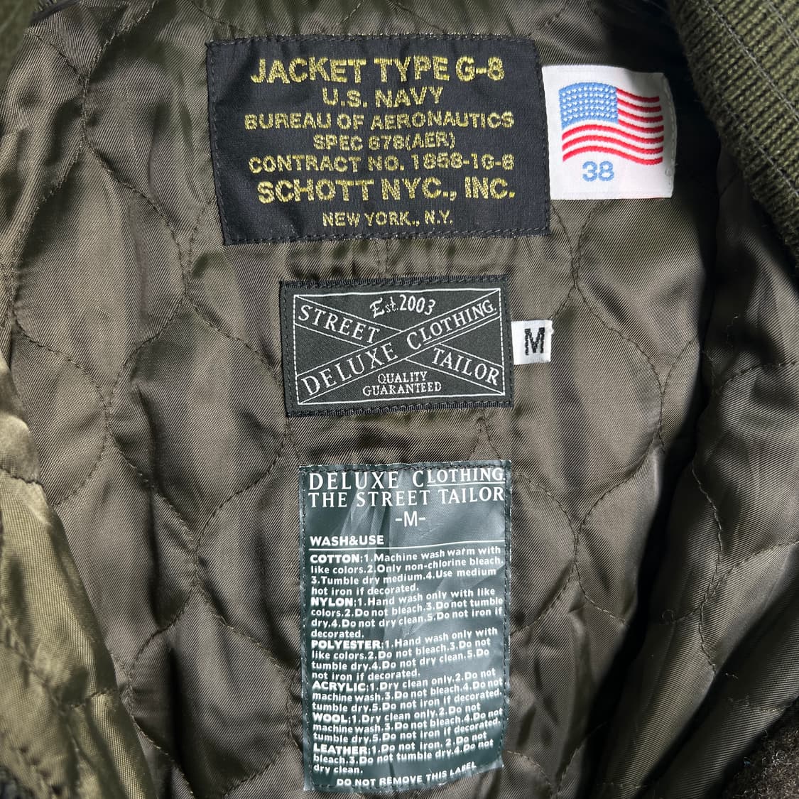 Schott 쇼트 카키 밀리터리 G-8 울자켓 38 상품이미지3