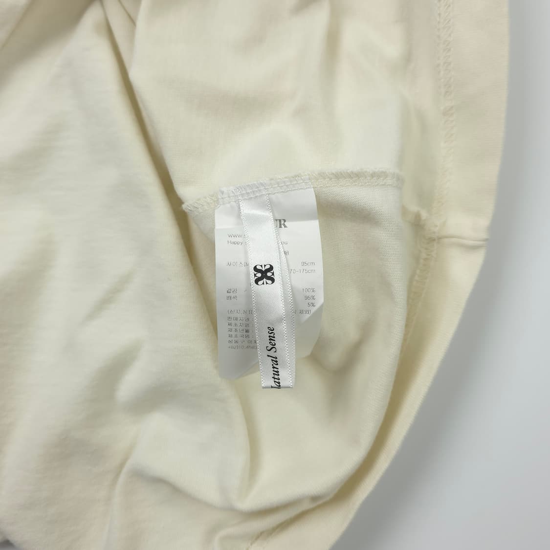 새터 자수로고 코튼 티셔츠 베이지 (M) 상품이미지5