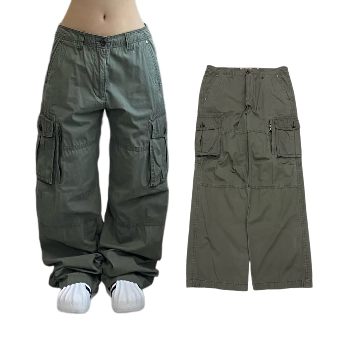 탄창 Y2K 밀리터리 와이드 빈티지 카고팬츠 상품이미지1