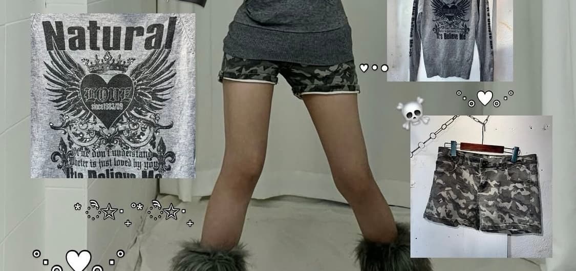 y2k깔 카고 반바지 상품이미지2