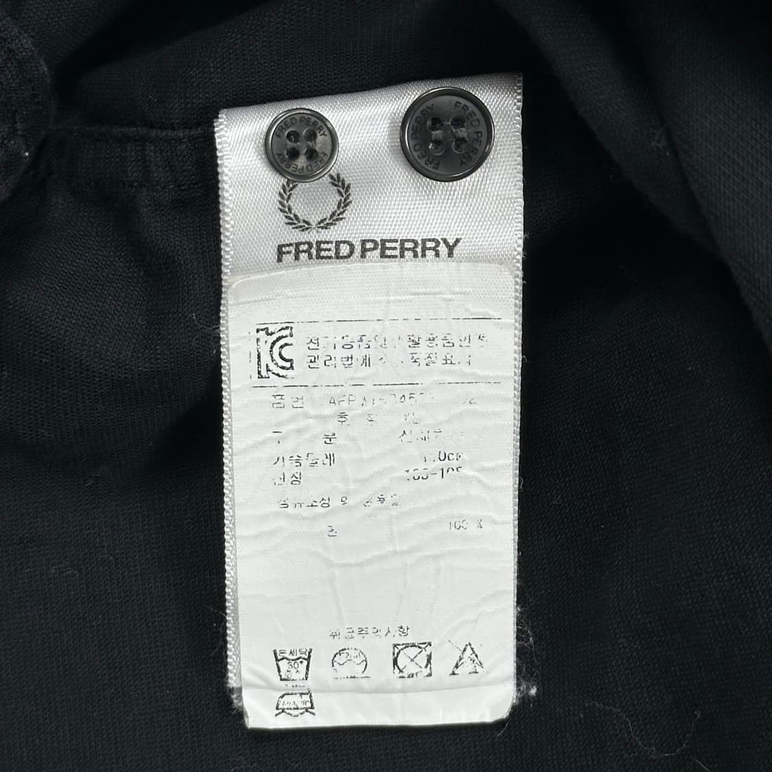 프레드페리 클래식 자수 셔츠 블랙 XL 상품이미지6