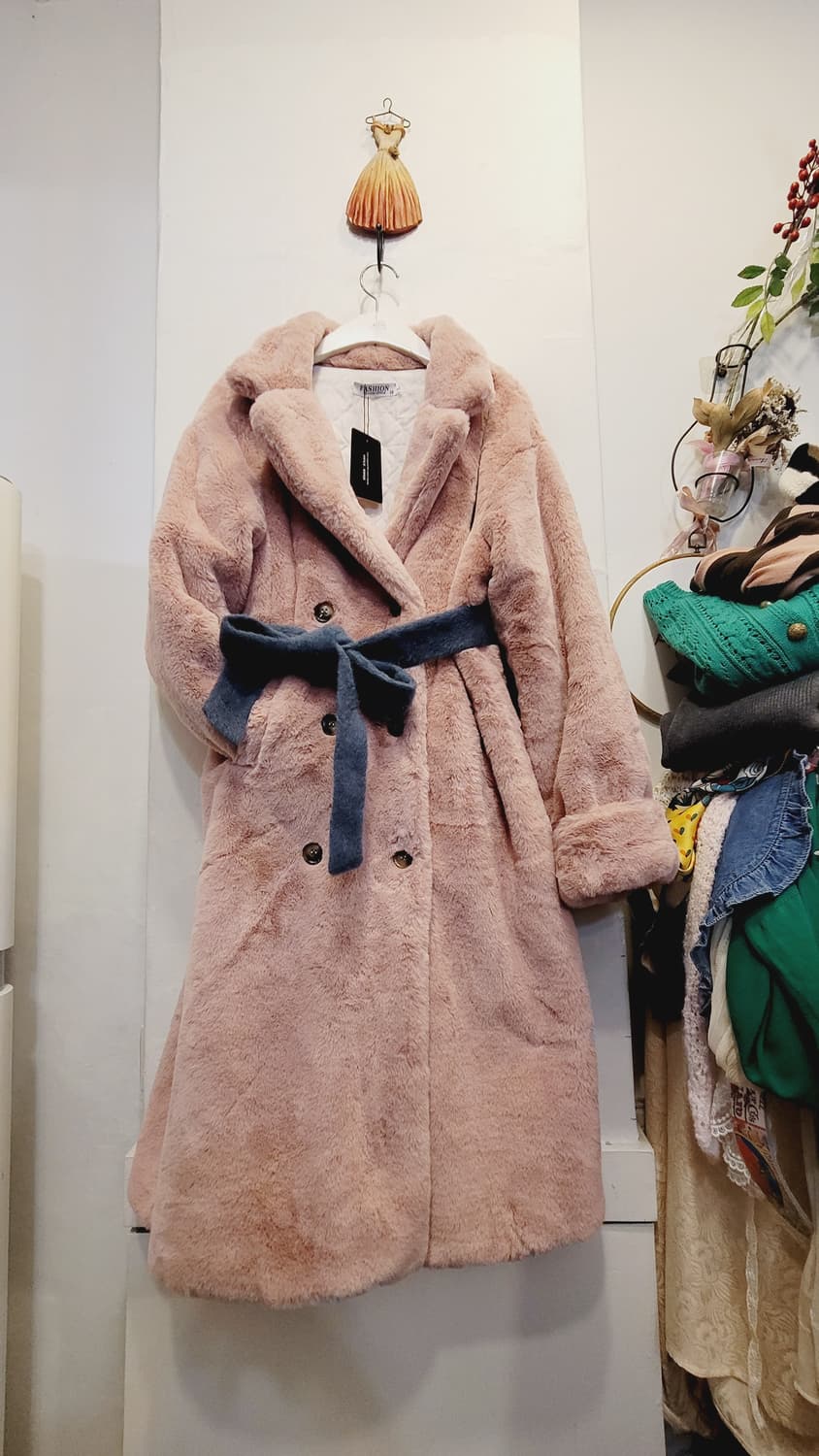 에코 밍크퍼 롱코트 상품이미지1