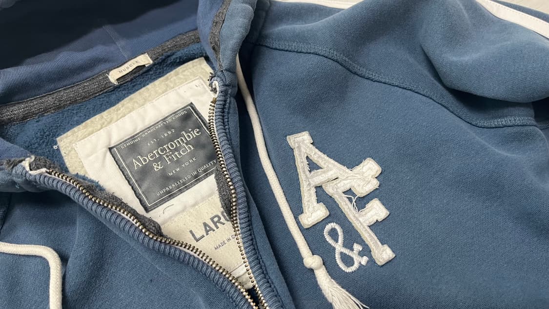 아베크롬비 후드 사이드라인 y2k 블루 L 상품이미지3