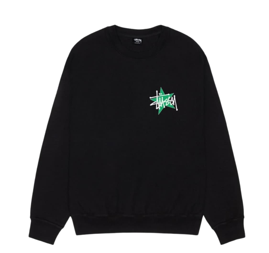 스투시 스타 크루 피그먼트 다이드 블랙 상품이미지2