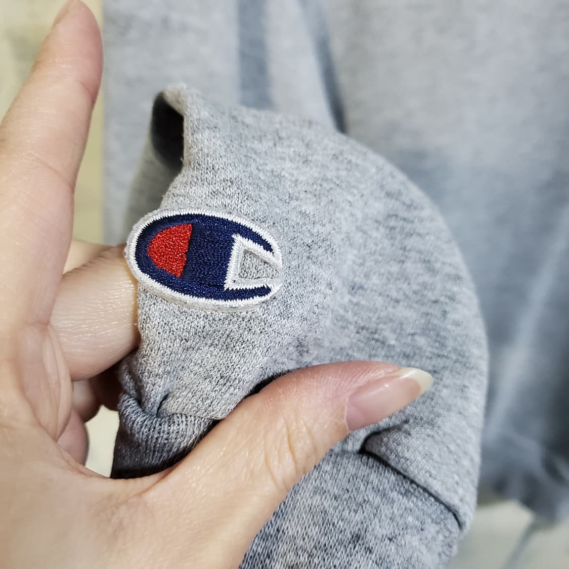 챔피온 무지 회색 맨투맨 티셔츠  상품이미지4