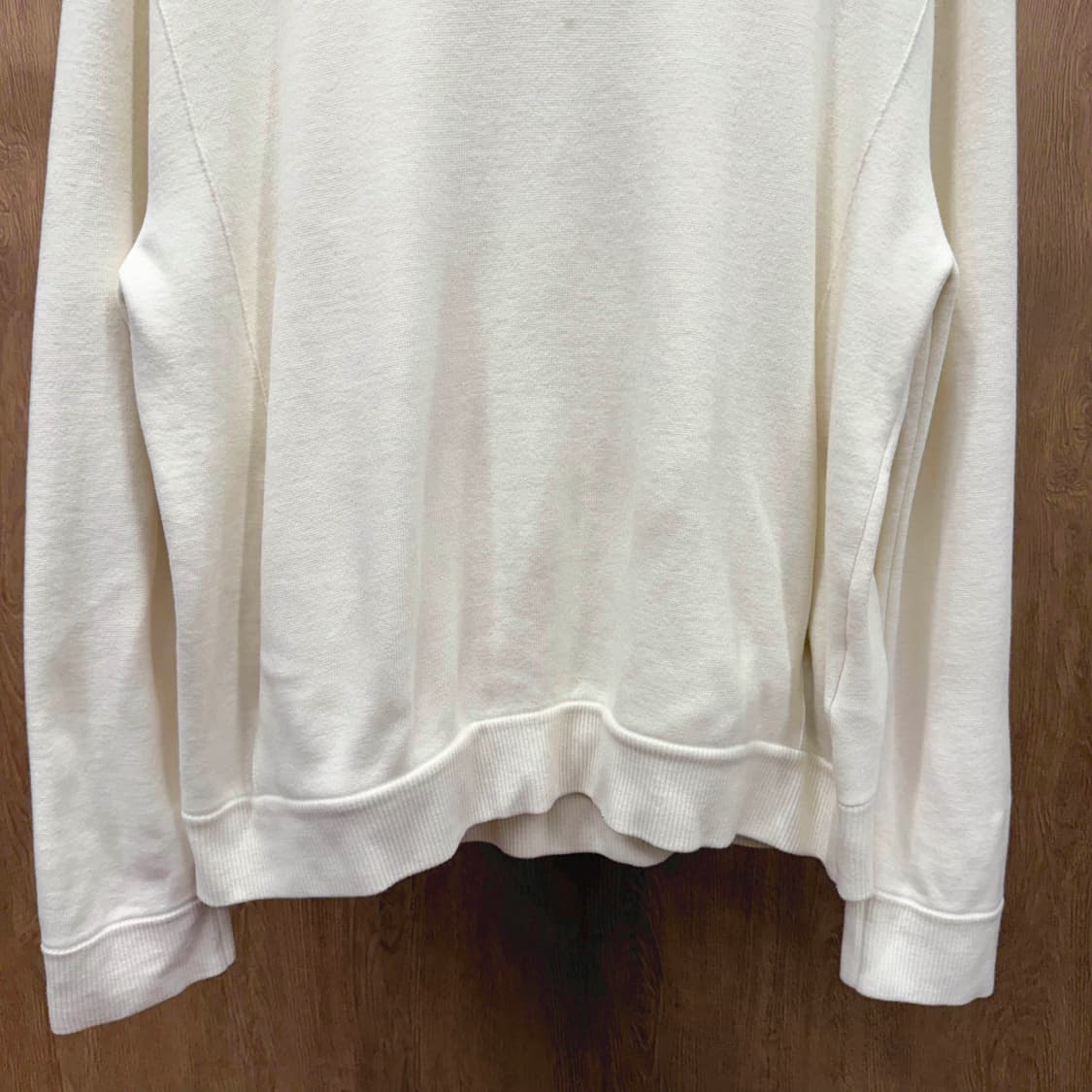 솔리드옴므 하프집업 카라 니트 긴팔 스웻 셔츠 오버핏 아이보리 상품이미지5