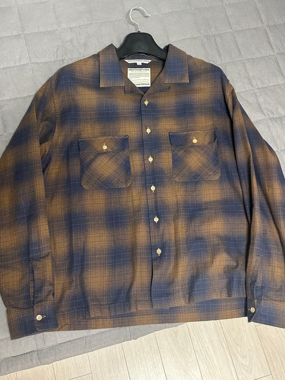 헤리티지플로스 플란넬 셔츠 브라운 상품이미지1