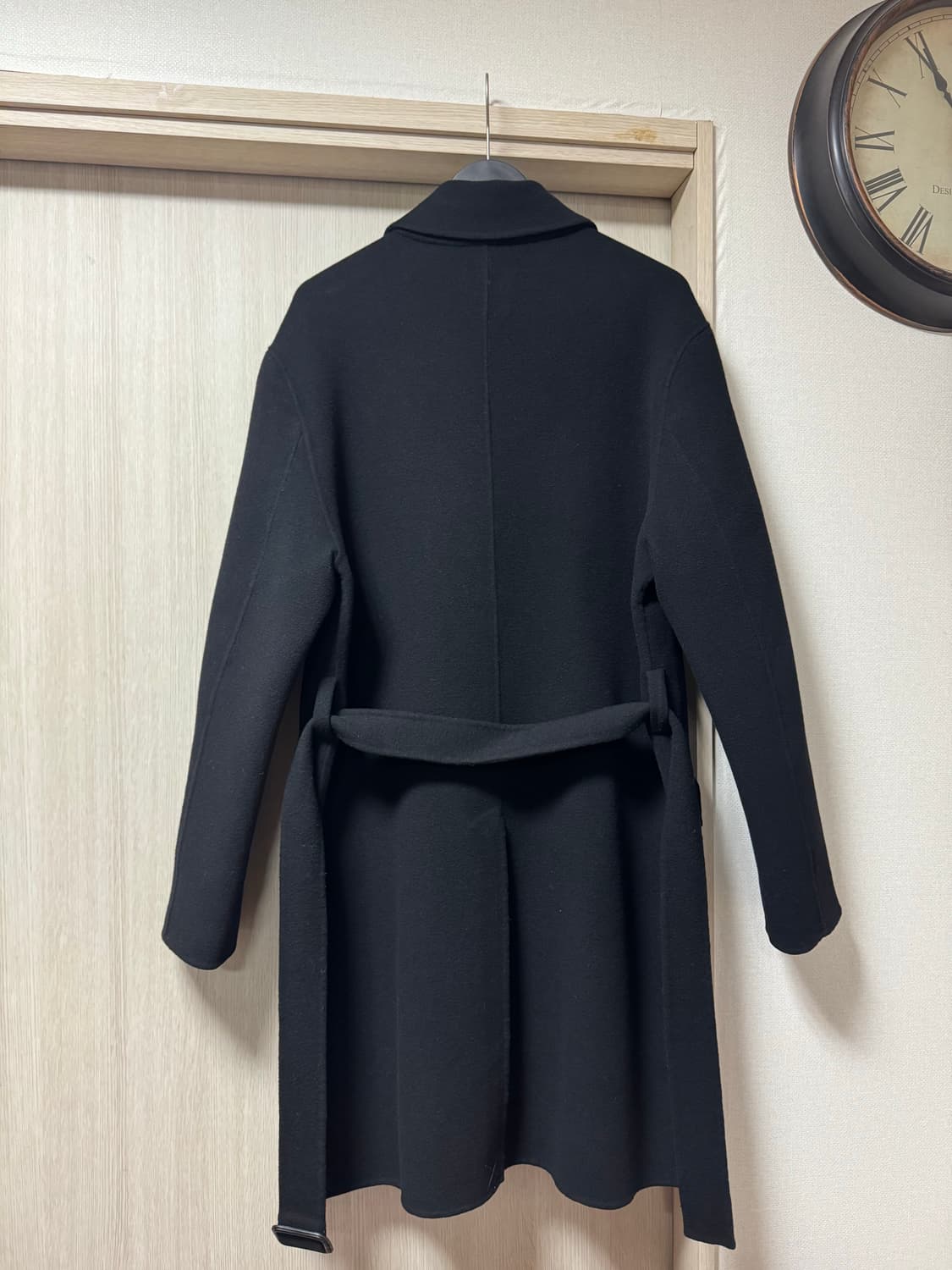 산드로 남성 벨티드 발마칸 코트 블랙  상품이미지7