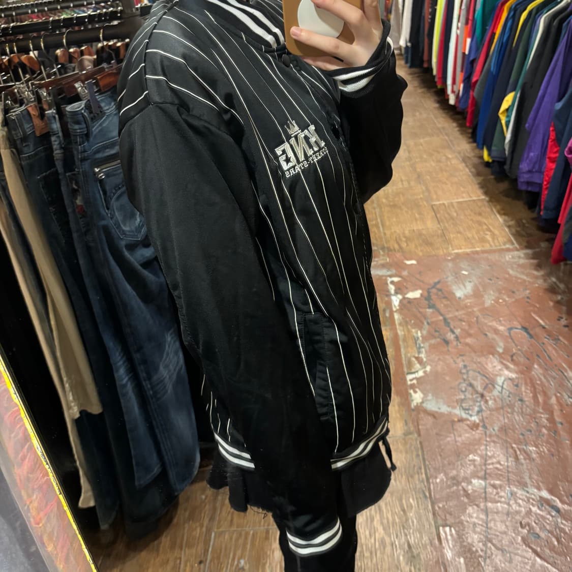 [Hi] 핀스트라이프 바시티 자켓  상품이미지3