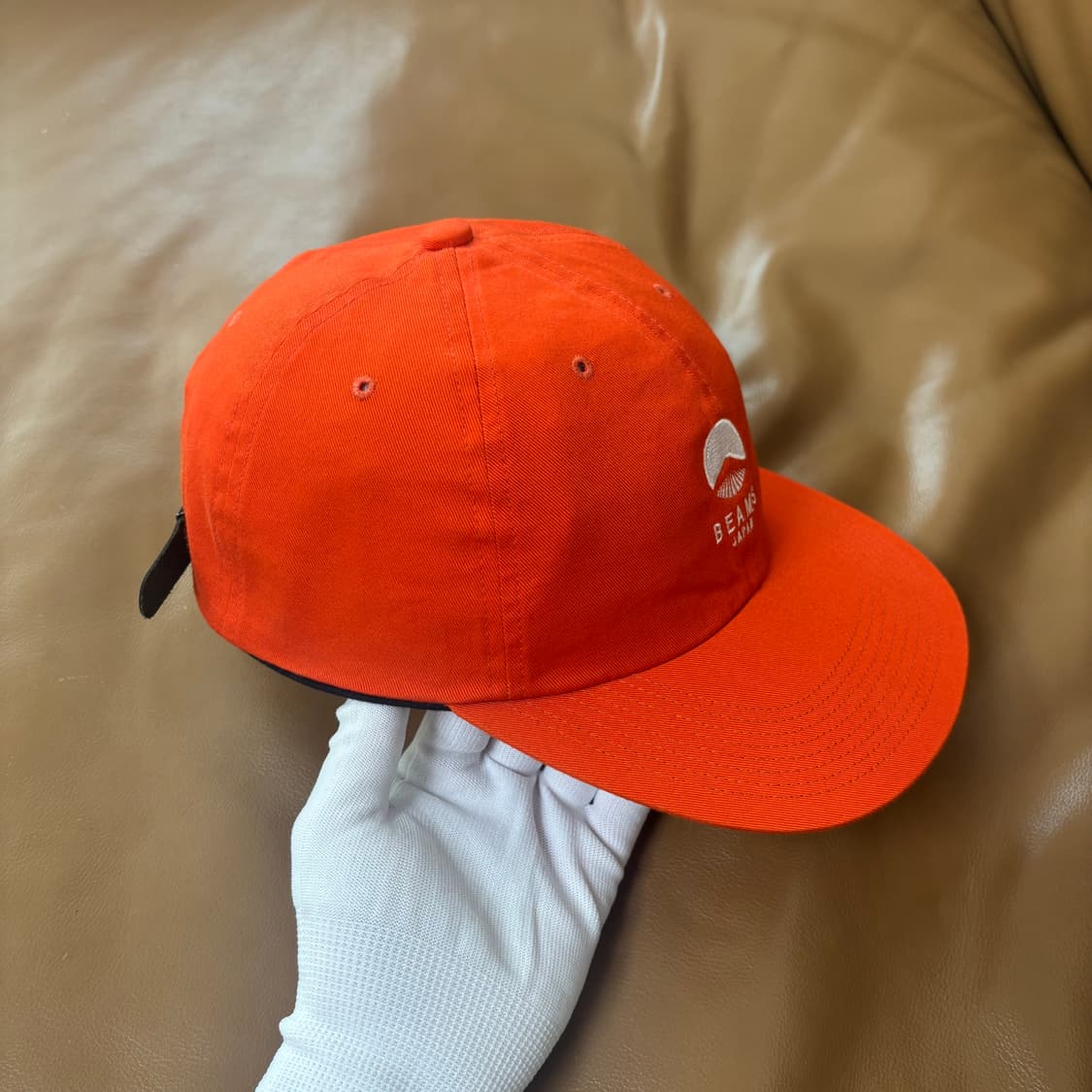 BEAMS 빔즈 빔스 6패널 볼캡 모자 워시드 오렌지 상품이미지3