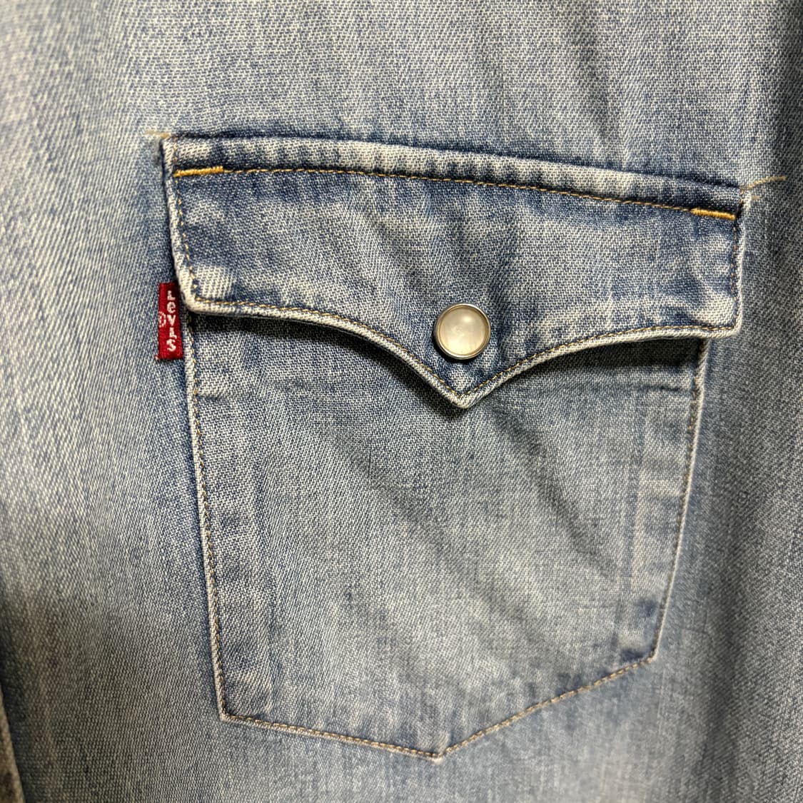 리바이스 데님 웨스턴 셔츠 / 연청, L 상품이미지5