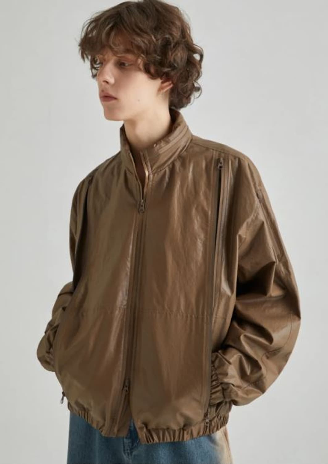 새상품)로파이 발렌시 코티드 멀티 집업 브라운 L XL 상품이미지1