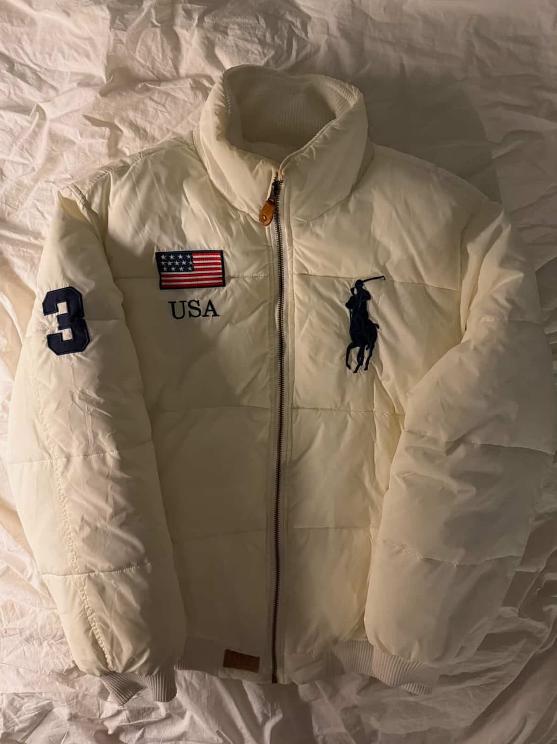 폴로 빅포니 성조기 패딩 크림 상품이미지2