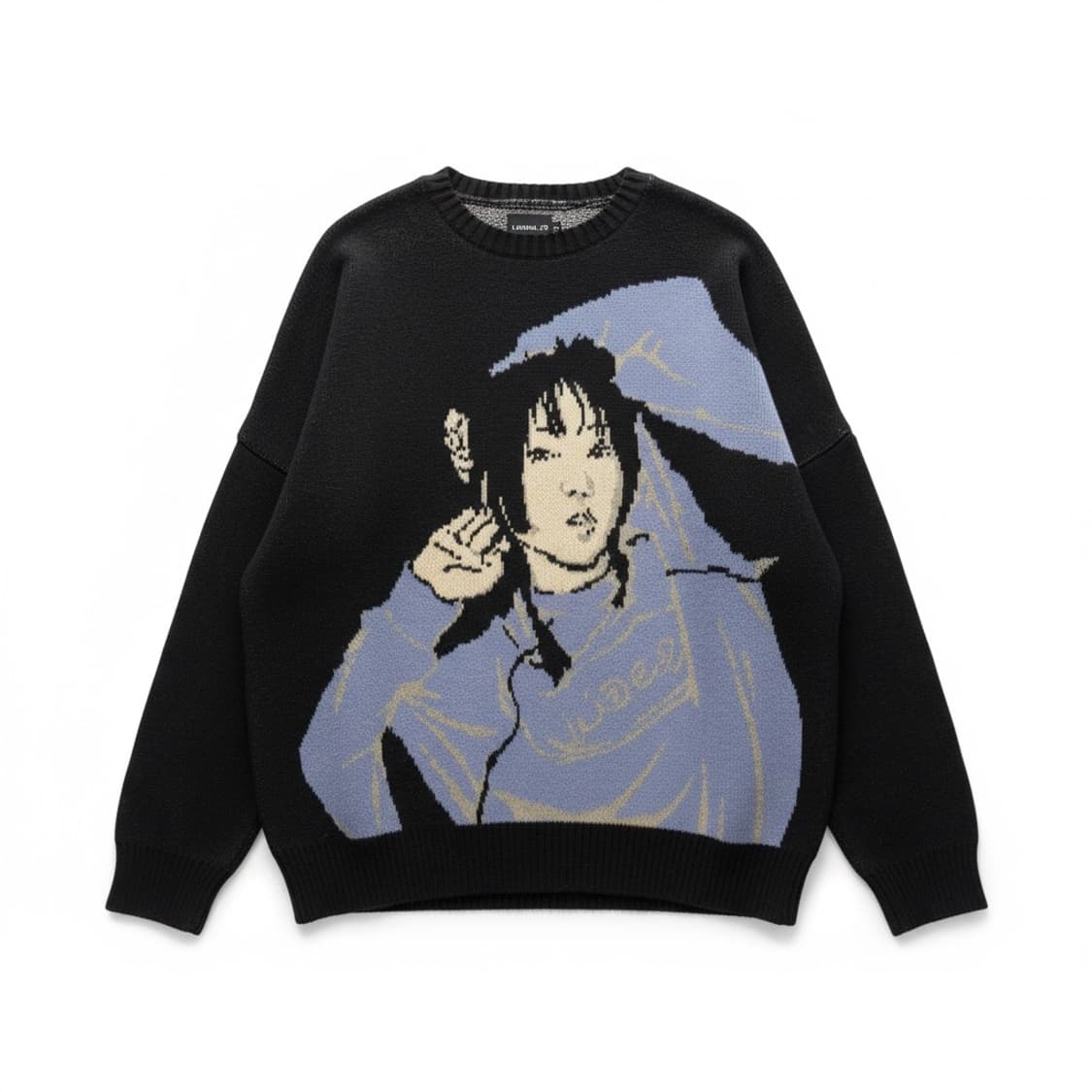 아조바이아조 오버사이즈 니트 블랙/블루 상품이미지1