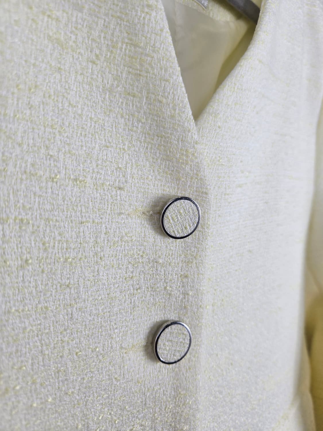 [무료배송]업타운홀릭 S 여성 봄 트위드 자켓 레몬색 상품이미지3