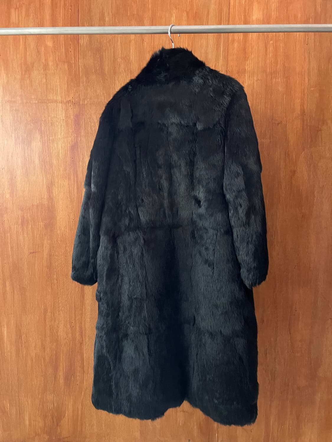 Black rabbit fur long coat 상품이미지8