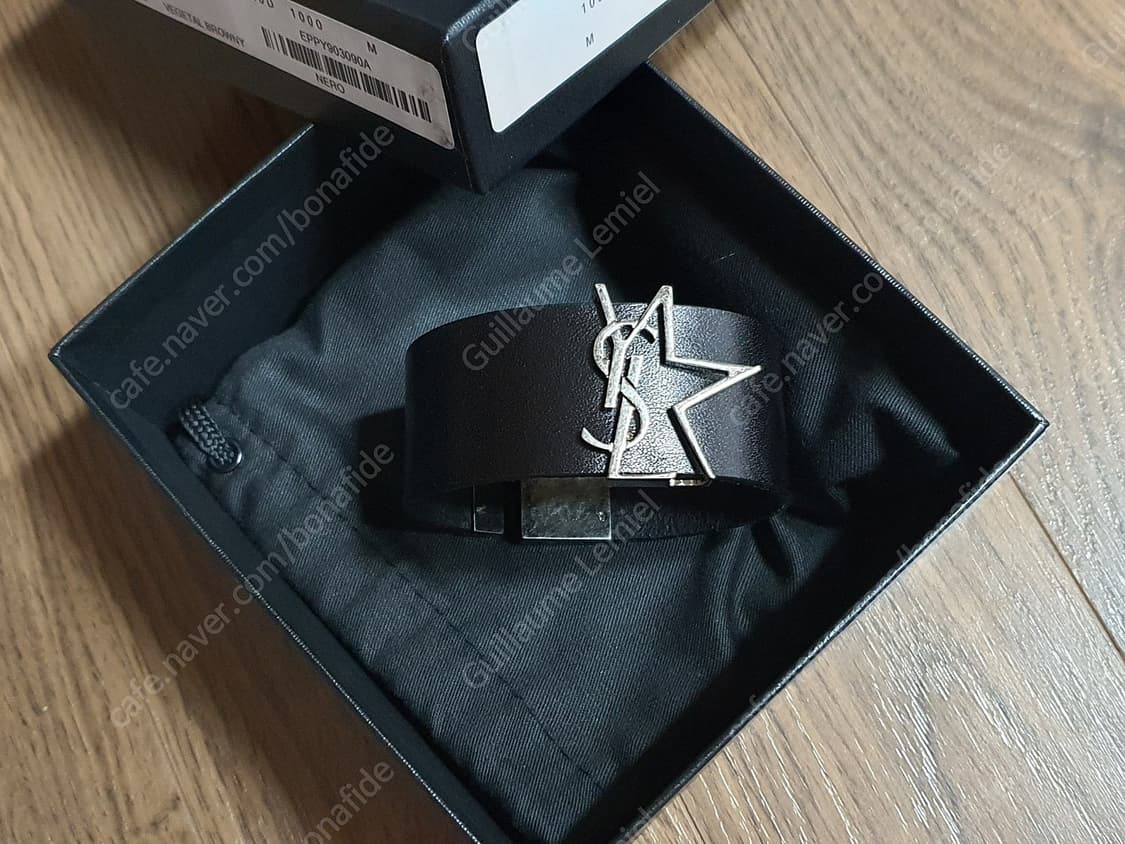 생로랑 스타 모노그램 레더 팔찌 M 상품이미지4