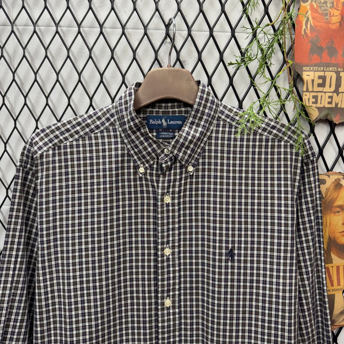 폴로 랄프로렌 긴팔 체크 셔츠 블랙 포니 로고 포인트 블랙 상품이미지3