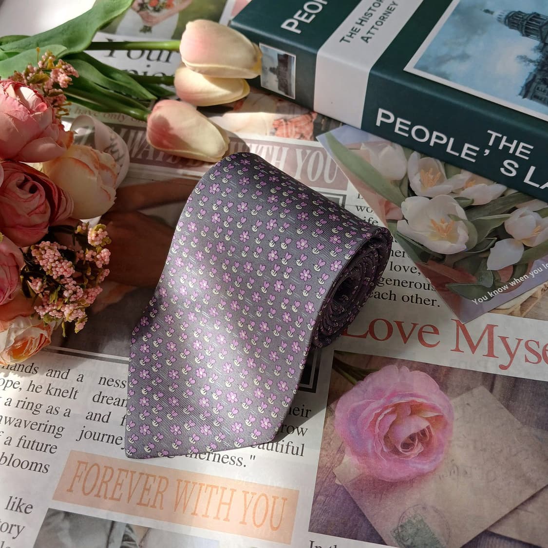 살바토레 페라가모 플라워 패턴 넥타이 8.8cm S~A+등급 E793 상품이미지4