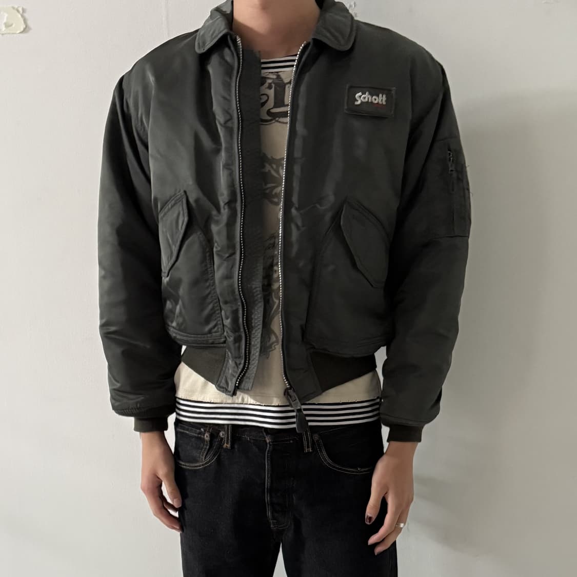 1990s 쇼트 CWU-R 플라이트 자켓  상품이미지3