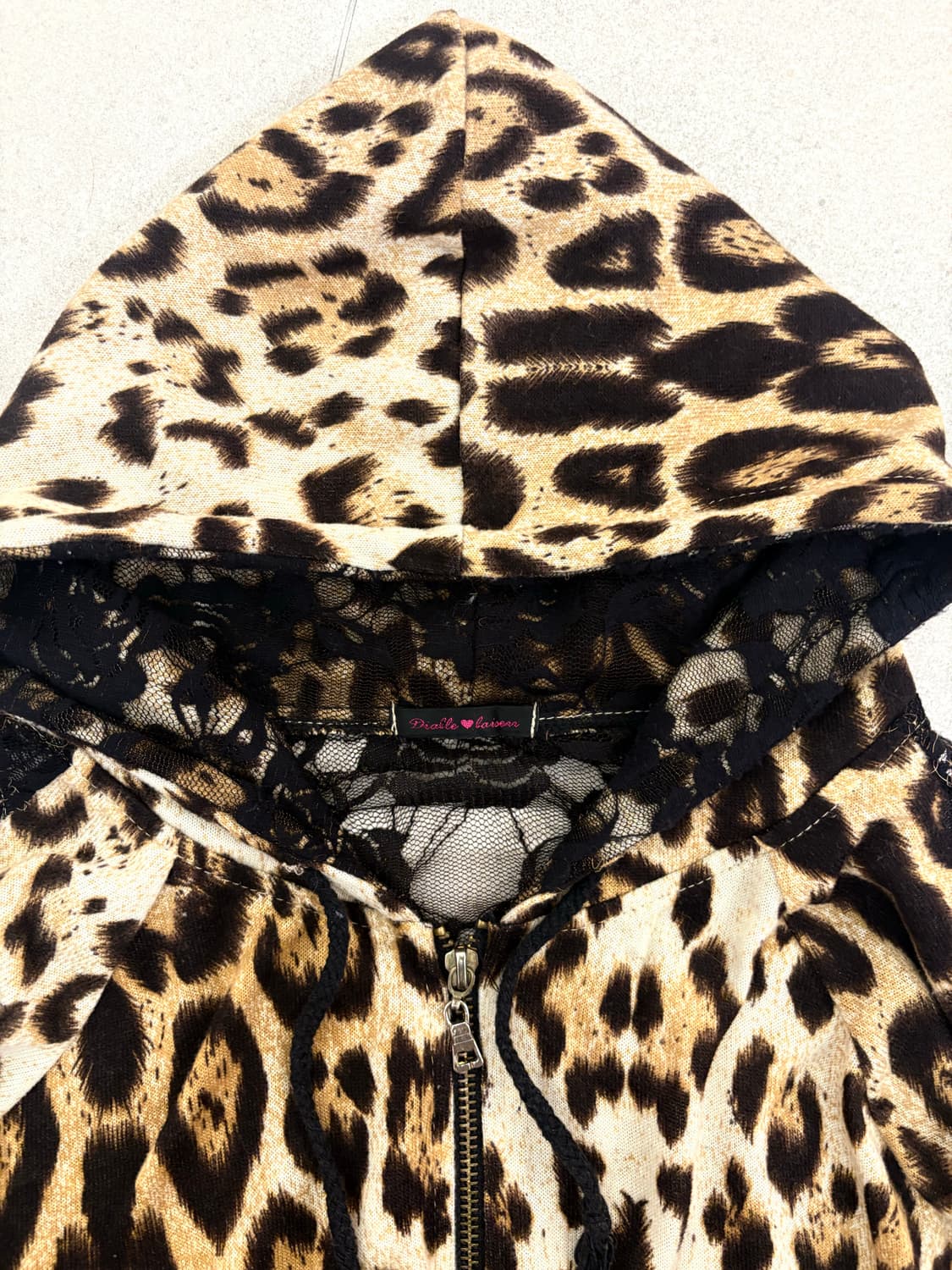 레오파드 오프숄더 레이스 원피스 상품이미지2