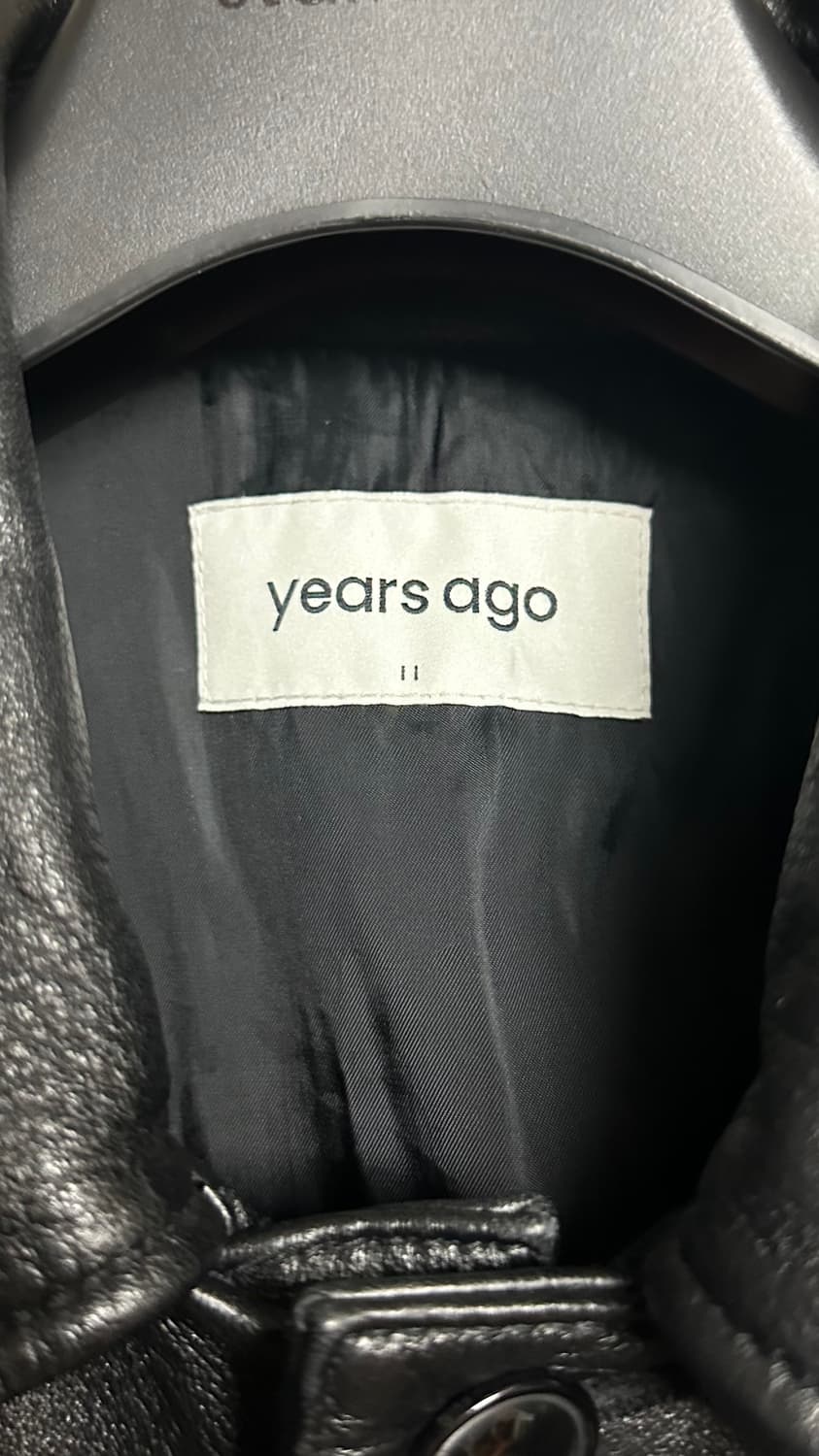 이얼즈어고 워시드 레더 하프 코트 블랙 2 상품이미지2