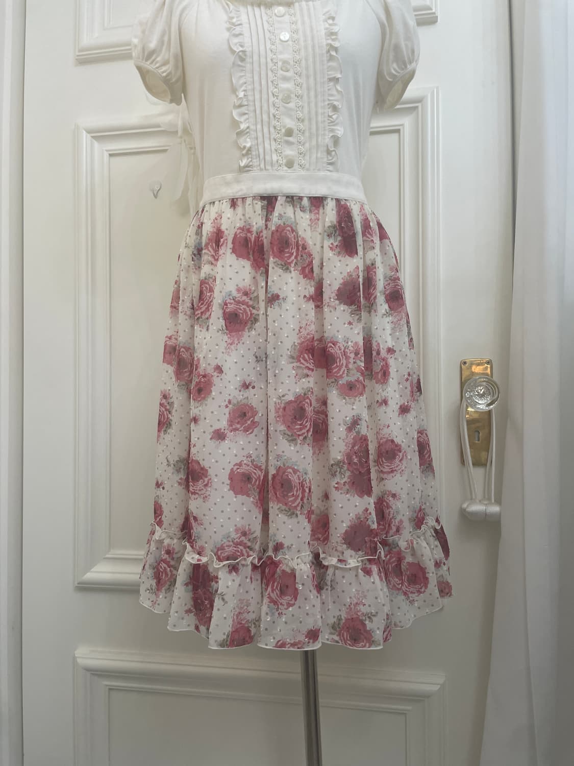 LEST ROSE ivory ruffle pink flower 상품이미지8