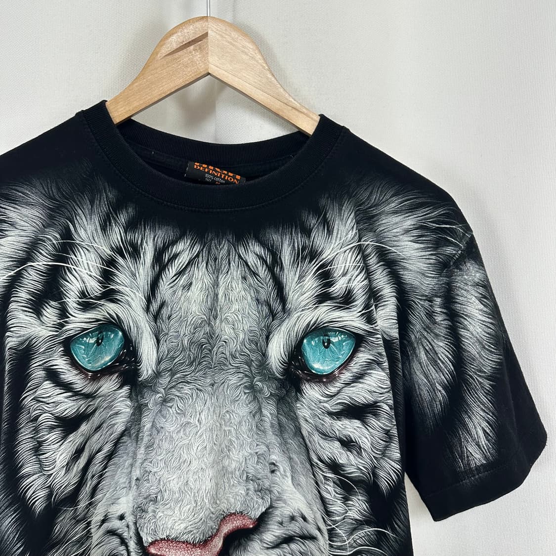 HIGH DEFINITION 남자 호랑이 면100% 반팔티 검정 M 상품이미지2