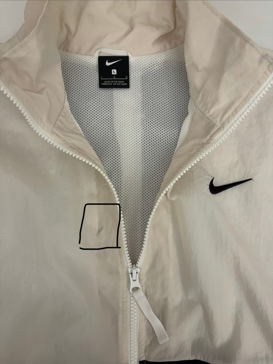 [L] 나이키 바람막이 자켓 화이트/블랙/레드 상품이미지2