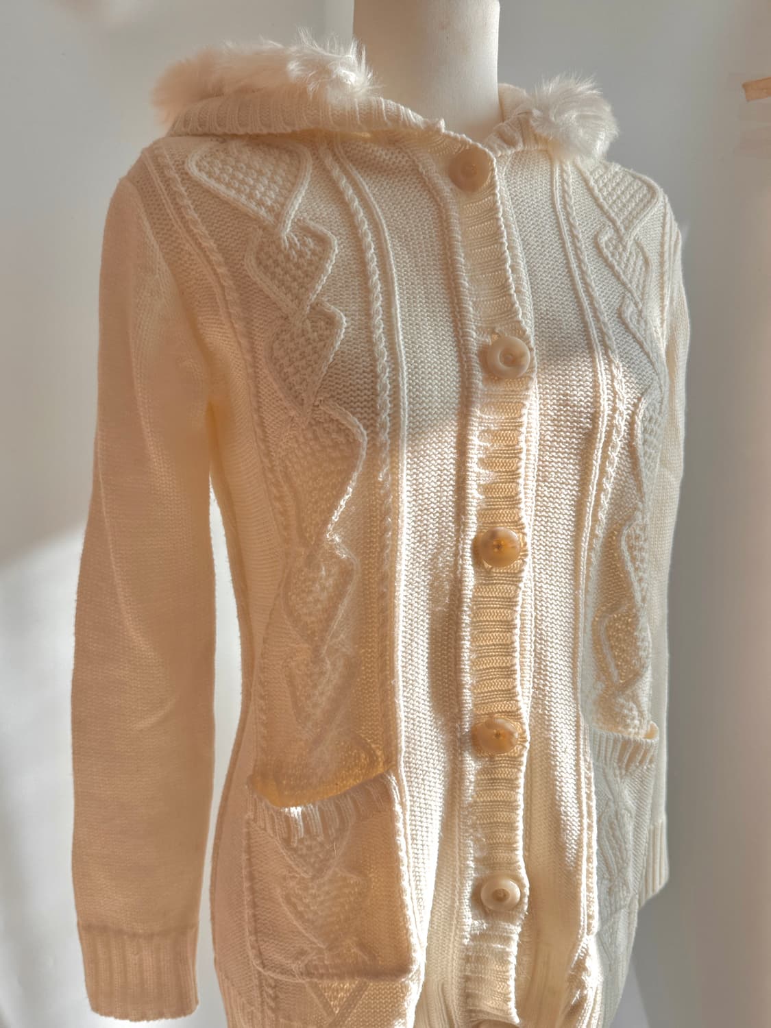 달천깔 히메갸루 사와코 일본빈티지 후드 퍼 니트가디건  상품이미지2