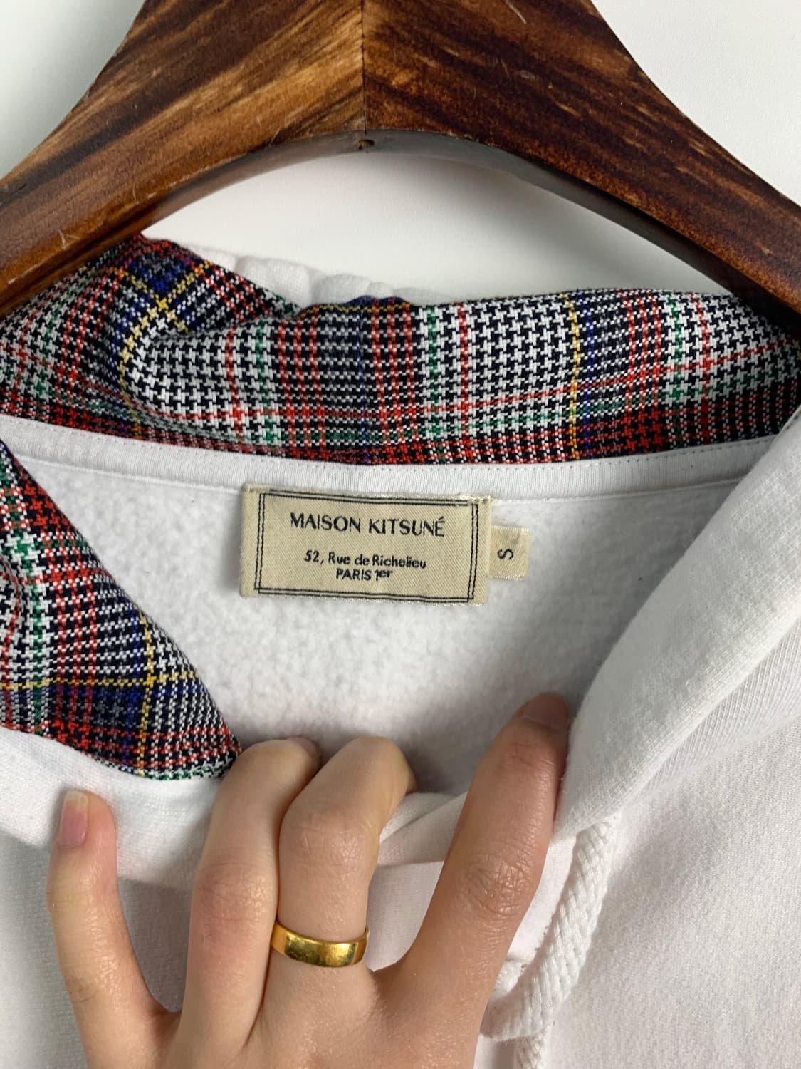 메종키츠네 칠렉스 폭스패치 화이트 후드티 상품이미지7