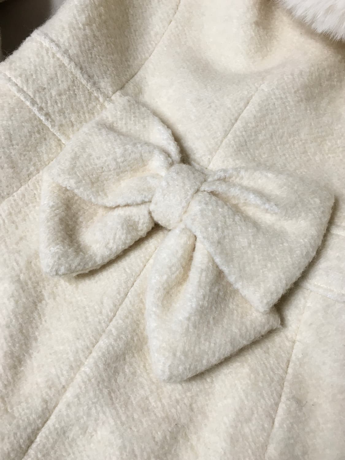 리즈리사 퍼 레이스 리본 코트 라떼 히메 갸루 러블리 로걀 빈티지 상품이미지2