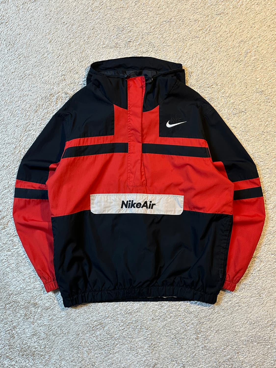 나이키 NSW 에어 우븐 아노락 바람막이 자켓 레드 블랙 상품이미지1
