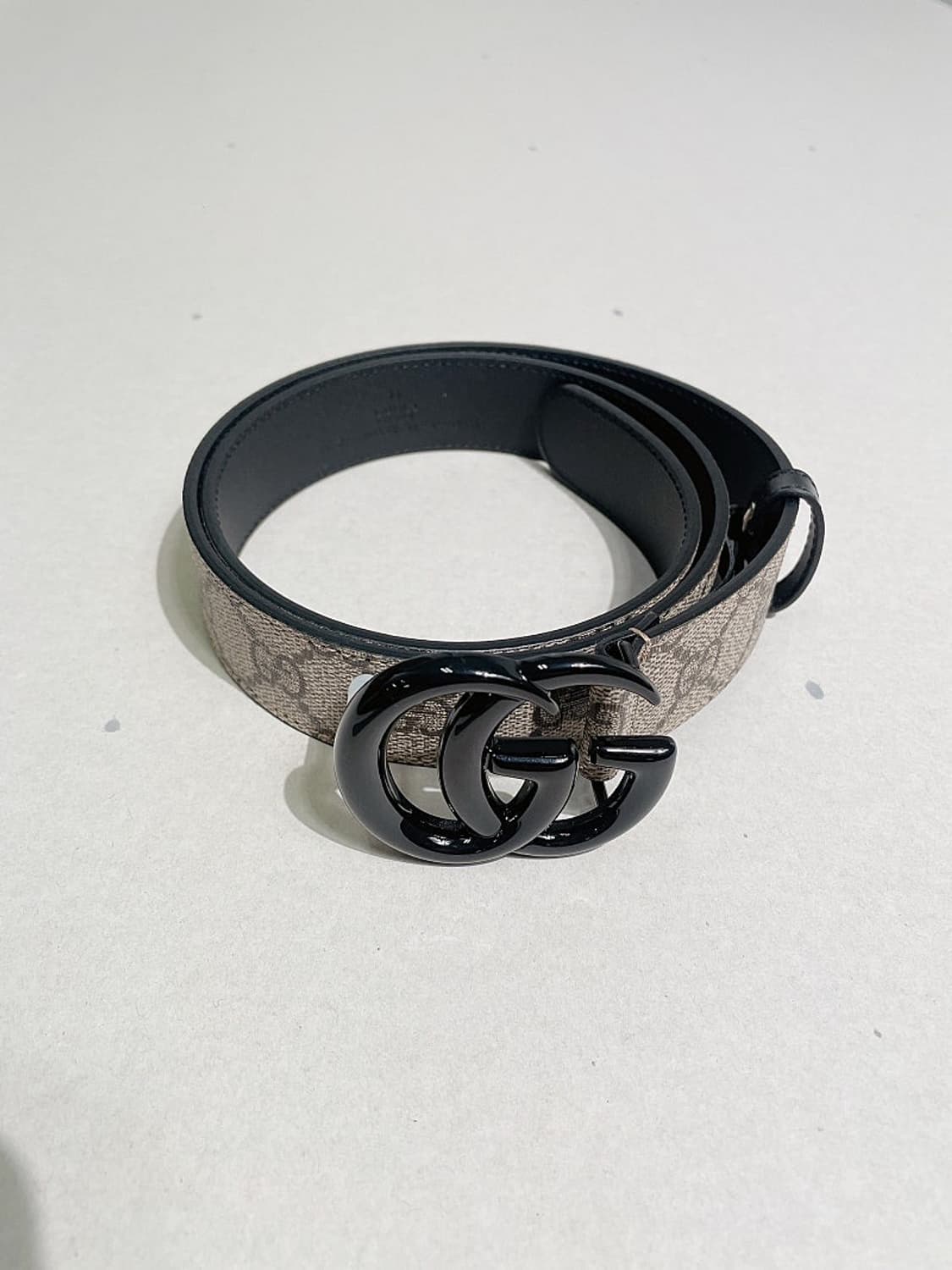 (정품/새상품) 구찌 여성 블랙 GG 마몬트 벨트 상품이미지1