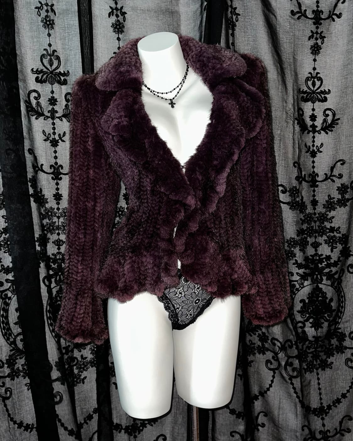 purple mink fur jacket 상품이미지1