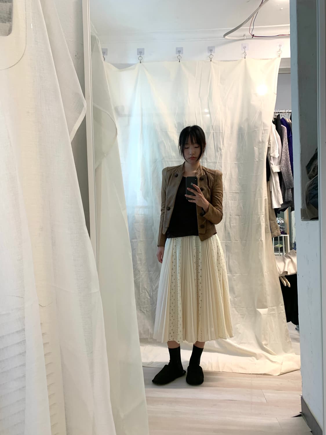 [PLASTIC ISLAND] punching mixed skirt 상품이미지2