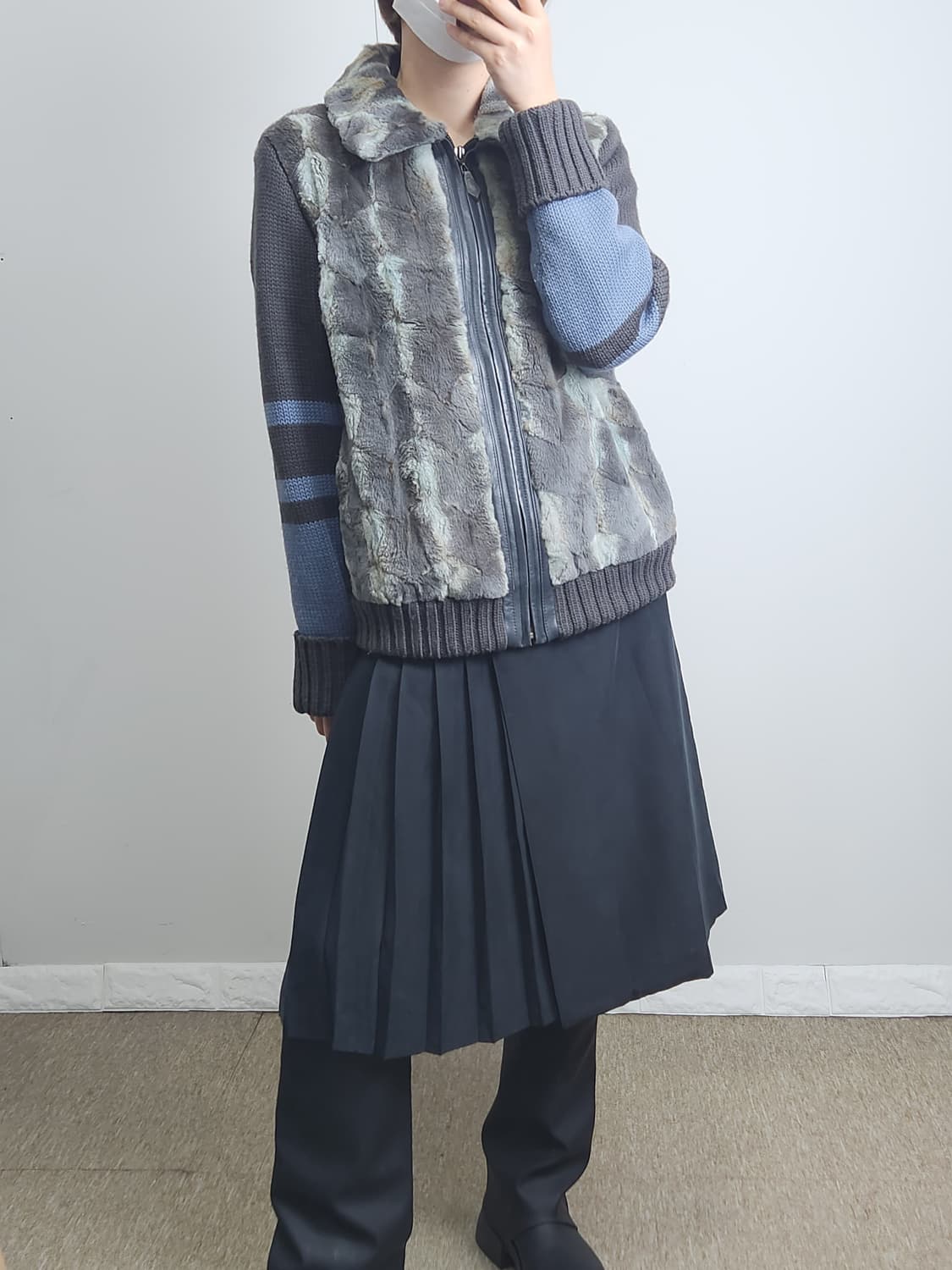 퍼•니트 집업 자켓 상품이미지4