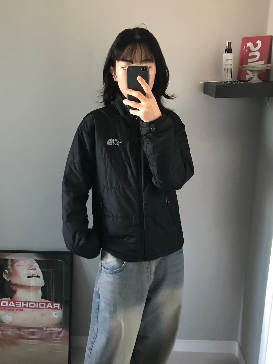 노스페이스 로고 윈드 경량 패딩 상품이미지4