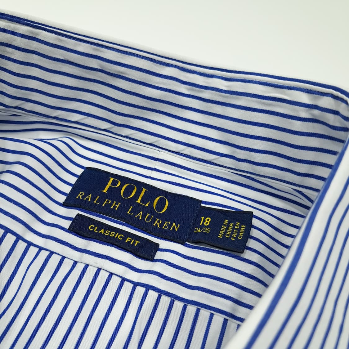 CK072 2XL 폴로 마린 핀스트라이프 스프레드칼라 셔츠 남방 상품이미지3