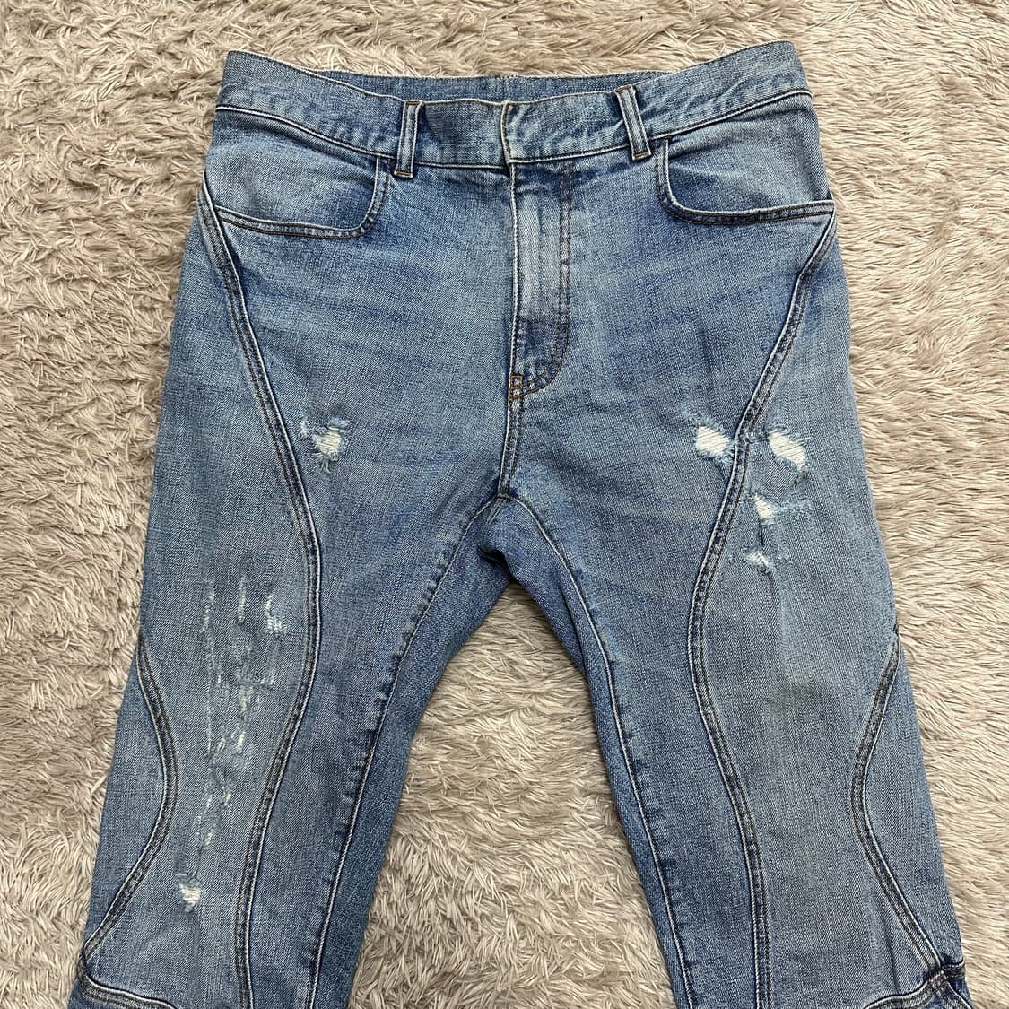 페이스커넥션 슬린핏 스톤워싱 데님팬츠 상품이미지3