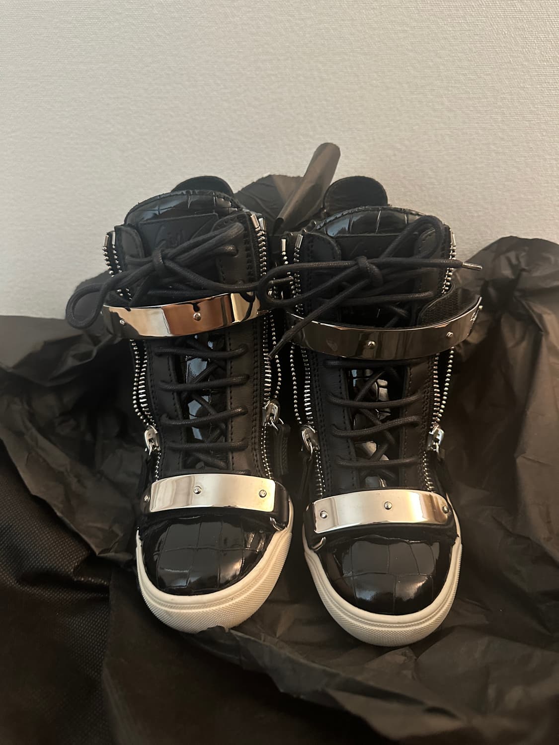 쥬세페 자노티 guiseppe zanotti 실버 플레이트 웨지 하이탑 상품이미지3