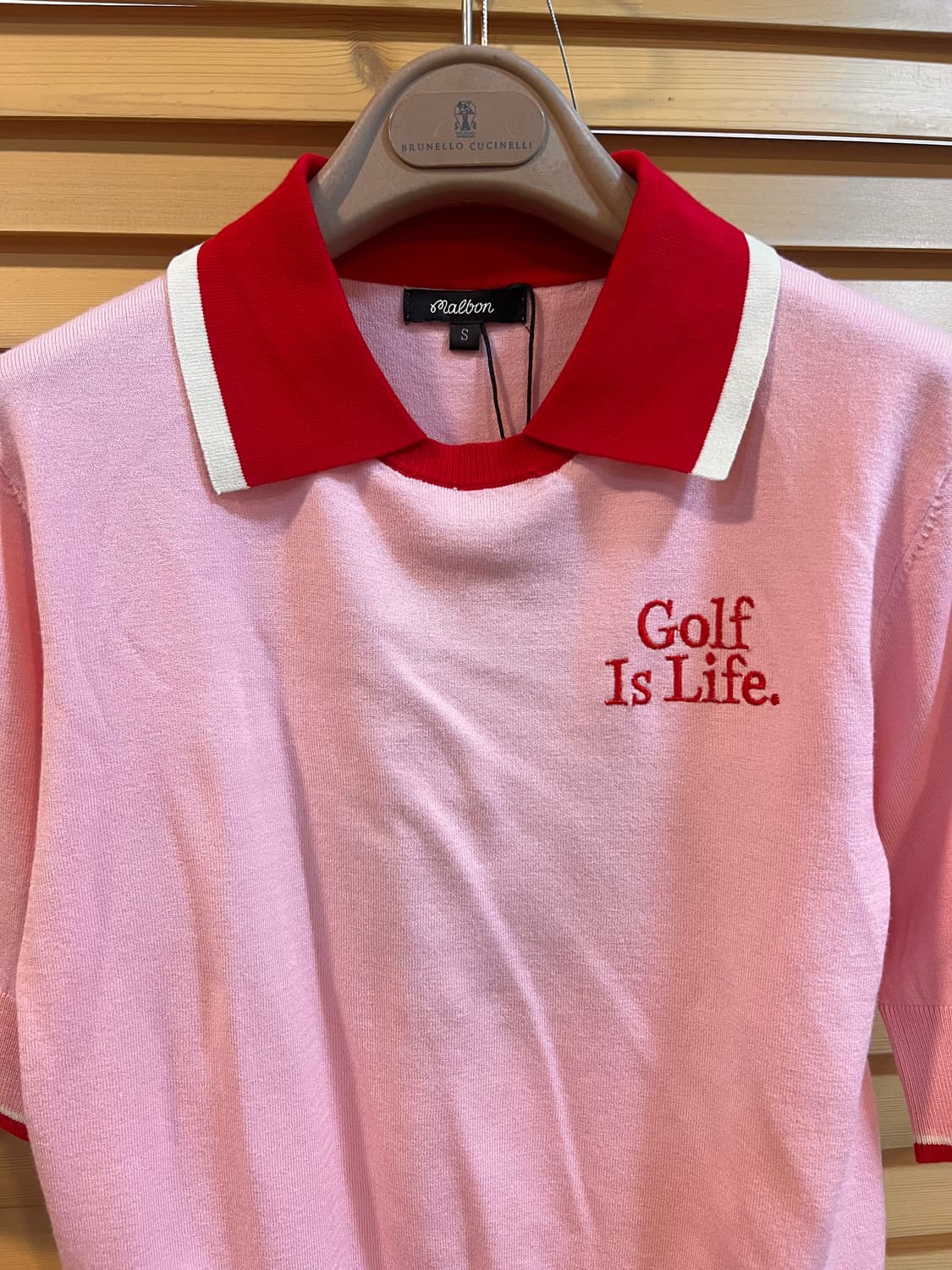 말본 여성 핑크 카라니트티셔츠 골프니트 상품이미지1